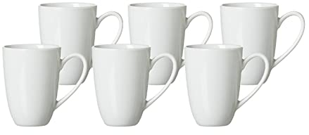 Ritzenhoff & Breker Bianco Latte Macchiato Tasse, 6er Set, 330 ml, Kaffeetassen aus Porzellan, Weiß, Spülmaschinengeeignet