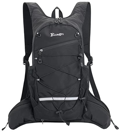 Lixada 8L Fahrradrucksack, leichter Fahrrad-Rucksack, Reisetasche für Outdoor-Sportarten zum Wandern, Radfahren, Wandern, Camping und Marathon, Schwarz