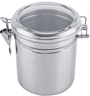 NDNCZDHC Récipient à Café, Boîte à Café en Acier Inoxydable, Pot De Stockage Scellé sous Vide De Grande Capacité pour Grains, Sucre, Noix(L)