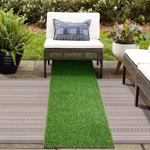 GLOBREEN 2X6 FT Artificial Turf Grass Runner Rug for Dogs, Thick Realistic Fake Grass for Patio, Balcony, Indoor Outdoor Puppy Potty Training Turf, with Drainage Hole