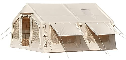 SilteD Große Campinghütte, aufblasbares Glamping-Zelt, Oxford-Campingzelt, integrierte Luftsäule, einfach zu Bauen, stabil und sicher