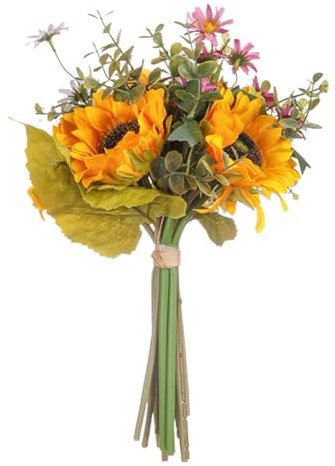 URFEDA Künstliche Sonnenblumen Hochzeits Handstrauß Brautstrauss Hochzeit Blumenstrauß Künstliche Blumen Romantische Hochzeitssträuße für Braut Künstliche Sonnenblumen Blumen Hochzeitsdekor