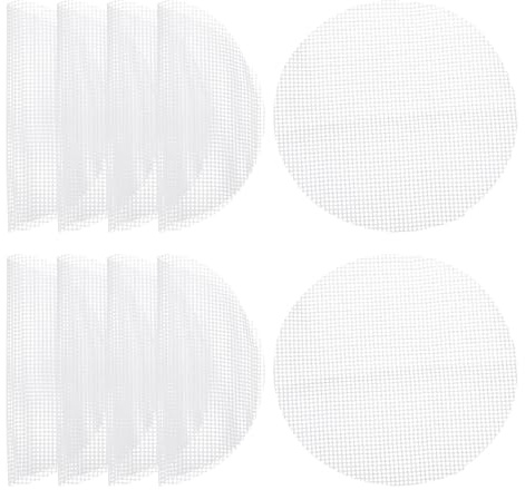 uxcell 10 Pcs 5.5 Inch Non-Stick Silicone Steamer Liners Mesh Mat, Reusable Round Steamer Mesh Pastry Dumplings Pad Mat, White