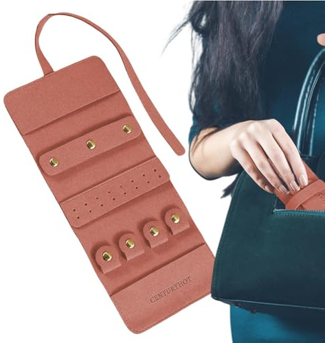 Teksome Rouleau de rangement de bijoux | Rouleau de rangement portable de grande capacité – Solution d'organisation pour boucles d'oreilles, bracelets et bagues pour dortoir universitaire, sortie