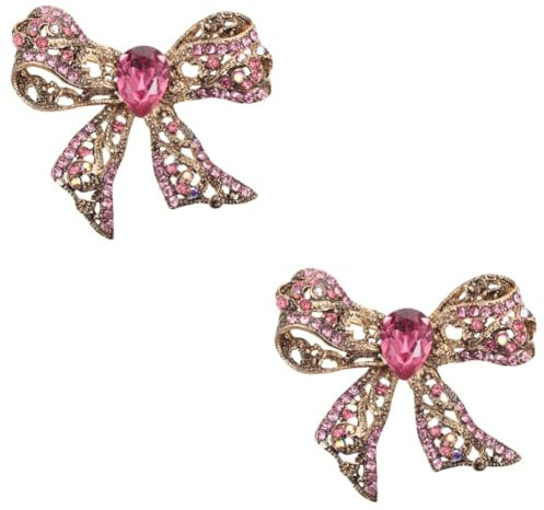 LIFKOME 2stücke Bowknot Brosche Pin Mit Kristallen Kreative Und Einzigartige Anstecknadel Für Schals Und Kleidung Accessoire Für Für Besondere Anlässe Und Alltag