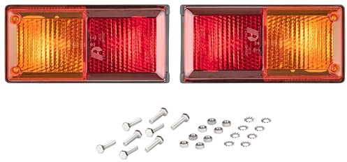 AUTOLIGHT 24 2 x Rückleuchten Heckleuchten inkl. Glühbirnen 4 Funktionen für KFZ Anhänger Traktor Caravan PKW 12 Volt 165 x 80 x 51 mm