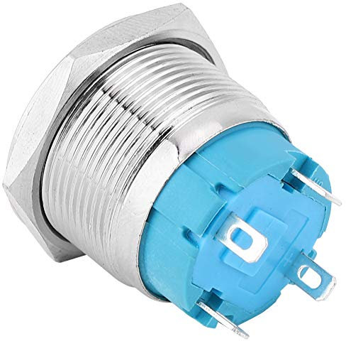 LUCKDANO Interruttore a Pulsante Autobloccante a 4 Pin 2 Pezzi con Anello Luminoso 22mm IP65 per Accessorio di Modifica Auto, Nave IP65 di (12~24VDC)