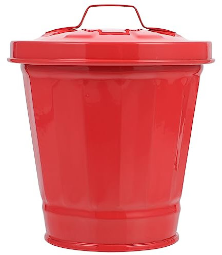 FONDOTIN Mini Desktop Mülleimer Aus Robustem Eisen Mit Deckel Kreativer Kleiner Abfalleimer Für Büro Wohnzimmer Und Schlafzimmer Platzsparender Für Schreibtisch Und Zuhause