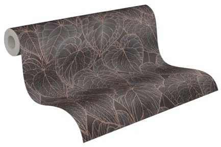 Livingwalls Daniel Hechter papier peint design - papier peint intissé résistant à l'aspect floral - 10,05 m x 0,53 m - marron, noir, doré, métallique - fabriqué en Allemagne - 781282