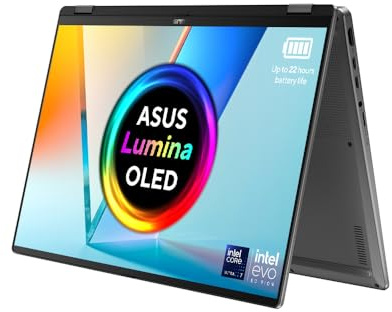 ASUS Vivobook Flip OLED TP3607SH laptop | 16.0 inch 3K 120Hz touchscreen | Intel Core Ultra 7 258V | NVIDIA GeForce RTX 5050 | 32GB RAM | 1TB PCIe G4 SSD | Backlit keyboard | Windows 11