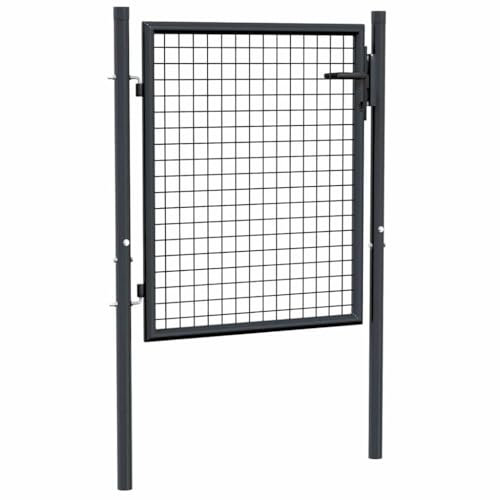 BOWEKAM Home & Garden-Mesh Garden Gate Galvanised Steel 100x125 cm Grey-Furniture Choice