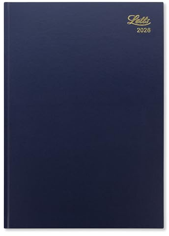 Letts of London Standard-T11ZBL Terminplaner 2026, A4, ein Tag pro Seite, Blau