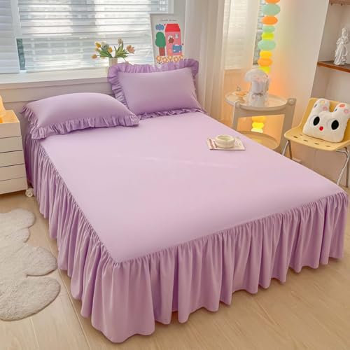 Bett Hussen Umrandung Bed Skirts & Valances Boxspringbett Husse Komplett Betthusse 180x200 HöHe 43 cm Ruffled Mit Plattform Bett Rock Drop(#9,180x200cm)