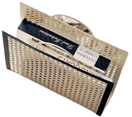 WENYOG Zeitungsständer Retro Eisen Nachahmung Rattan Zeitungsständer HollowOut Design Magazin Ständer Einfache Wohnzimmer Bücherregal Display
