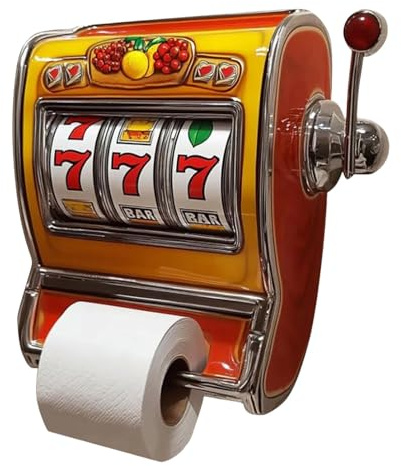 Porte Papier Toilette en Forme de Machine à sous, Slot Machine Toilet Roll Holder,Distributeur de Papier Toilette rétro Style Arcade,Décoration de Salle de Bain