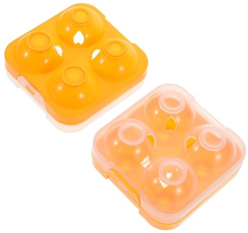 Hemobllo Contenitore Portauova Uova da per Plastica Arancia in Refrigeratore Riutilizzabile le Leggero, 4 Conteggio Protegge per Cucina e Viaggio
