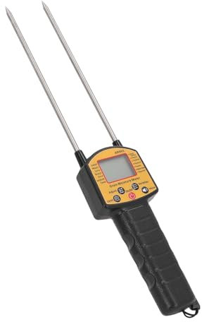 SEAFRONT Analyseur de Contenu de L'eau d'humidité à Grains Portables avec Fonction de Mémoire, LCD Afficher le Conducteur d'humidité des Grains pour le blé de Maïs de Riz, Testeur de Sonde à Double