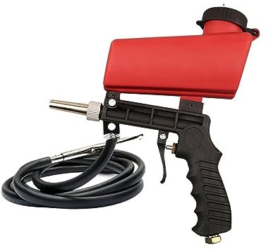 VCHICS Spritzpistole, Pneumatische Sandstrahlpistole 90 psi Sandstrahler Farbsprühmaschine Kontinuierliche Strahlhandstrahlpistole Für Hausanstriche(B)
