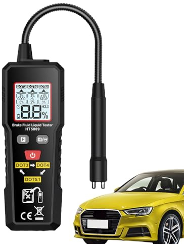 Tester di umidità del fluido freno - misuratore del freno automobilistico portatile, strumento di test del fluido | Rilevatore di contenuto d'acqua olio retroilluminato, tester fluido idraulico per ve