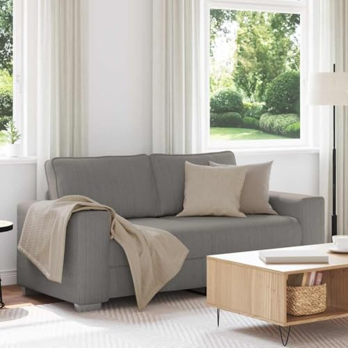HOMEELIKE 140 cm Zweisitzer-Sofa in hellgrauem Cordstoff - Weich, stabil und perfekt zum Entspannen