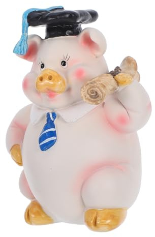 CIYODO Salvadanaio Maiale in Resina Infrangibile Scatola Portamonete Forma Animale Statuina Maiale Per Risparmiare Denaro Salvadanaio Da Tavolo Per Adulti e Ragazzo