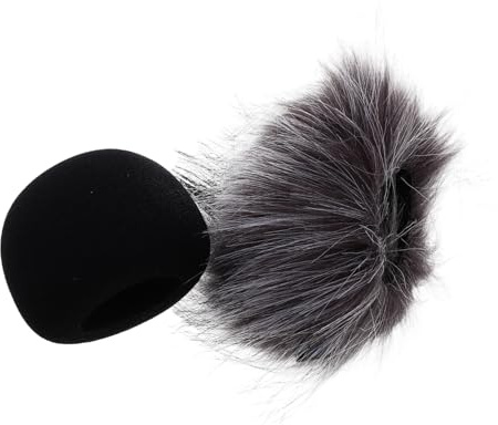 Gatuida 2 Stück Mikrofon Windschutz aus Fell und Schwamm Kompatibel mit Zoom H1 Recorder Geräuschreduzierend Weich und Abnehmbar für Studio und Outdoor