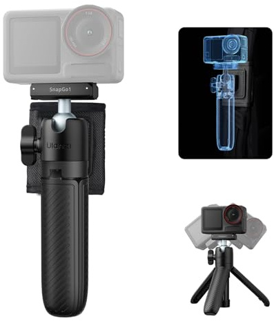 ULANZI MT66 Small Action Camera Tripod, w Backpack Velcro Strap, Magnetic Quick Release Adapter Mount for DJI Osmo 360 Nano Action 5 Pro 4, Multi-Modes Backpack Clip/Selfie Stick/Mini Tripod