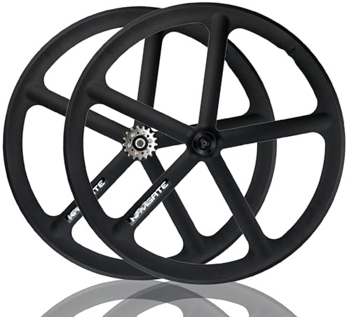 700C Fixie-Fahrrad Vorder- Und Hinterräder 5 Speichen Magnesiumlegierung-Laufradsatz V-Bremse 100/120mm Naben Für Single Speed