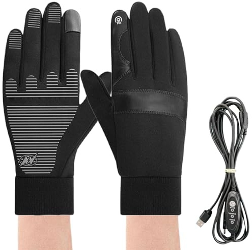 Gants chauffants, gants électriques imperméables avec chauffage USB, tactiles unisexes pour sports d'hiver comme le ski, la randonnée, la moto