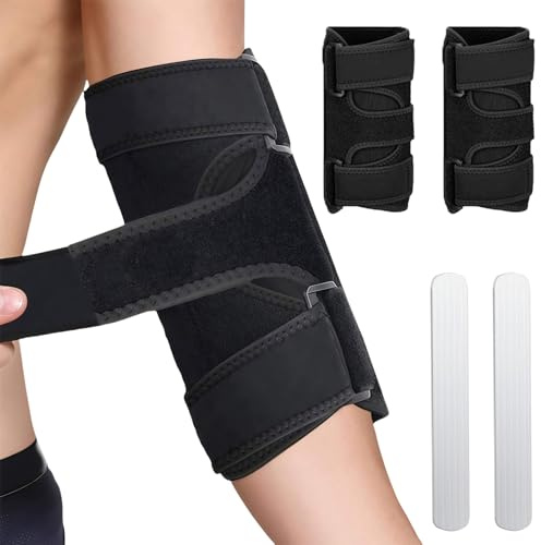 flintronic 2 stycken justerbara armbågsbandage med kardborreband och sidostabilisatorer, bandage armbågar för smärtlindring vid tennisarmbåge, golfarmbåge, seninflammationer, män och kvinnor