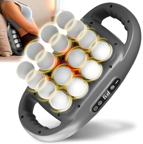 Binxalin 16 Head Deep Tissue Massage Gun, Handheld Percussion Massager for Back, Neck, Shoulders & Legs, 9 Modes, 9 Intensities, Muscle Recovery & Relaxation Gift for Men & Women