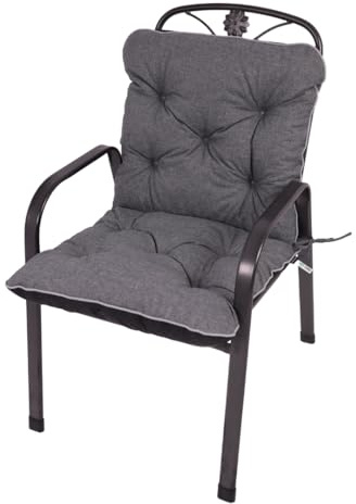TexDeko® Ecolen Niedriglehner Auflage Outdoor Gartenstuhl 80x40cm Grau | Gartenstuhlauflage für Niedriglehner, Outdoor, wasserabweisend, UV-beständig, Sitzpolster, Polsterauflage für Gartenstuhl
