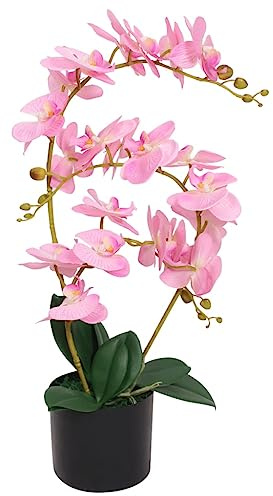 Generico Orchidea Artificiale con Vaso 65 cm Rosa,Casa e Giardino,Arredo,Flora artificiale-244424