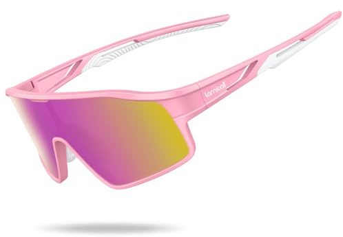 Lamicall Fahrradbrille Kinder, UV400 Polarisierte Sport Sonnenbrille Kinder | [22g TR-90 Ultraleicht] Verspiegelte Schnelle Brille für Junge & Mädchen, Laufbrille Fahrrad Brille für Laufen, Tennis, Golf