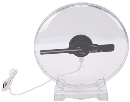 Topiky Ventilador de Holograma 3D con Cubierta Protectora Transparente, Proyector Holográfico de Escritorio, Máquina de Publicidad, Aplicación WiFi Controlada, Tarjeta de Memoria 4G