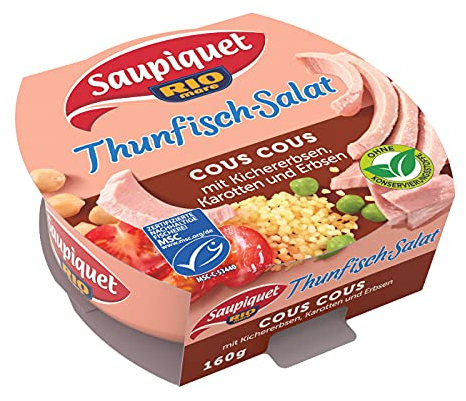Saupiquet Rio Mare Thunfisch-Salat Cous Cous, MSC zertifiziert, Fix und fertig zubereitet, Ideal für unterwegs, 160g