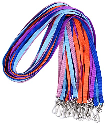 Wisdompro Schlüsselband Bunt 20 Stück, 45cm Lanyard mit J-Haken, Schlüsselbänder für Ausweise, Schlüssel