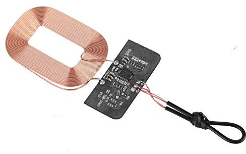 ASHATA DIY Qi Wireless Charging Receiver Module Ultra-thin Wireless Charging Receiver Module Circuit Board Coil Charger, 5V 1A, Plug and Play