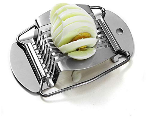KUANDARMX Eierschneider, Edelstahl, manueller Eierschneider – Eierschneider für hartgekochte Eier für Catering und Profi-Küchen, Silver