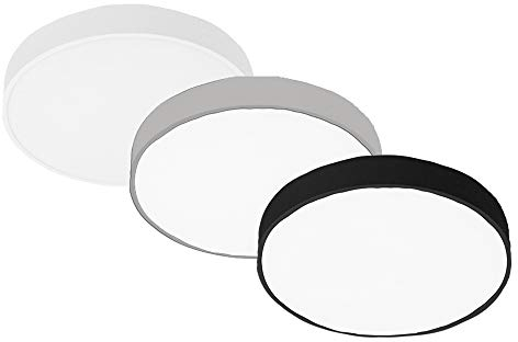 Lampenlux LED Aufbauleuchte rund Wohnzimmerleuchte Super Slim Rahmenlos LED-Deckenleuchte Schlafzimmer IP20 mit Trafo Kellerlampe Küchenlampe 230V (Schwarz, Ø120mm)