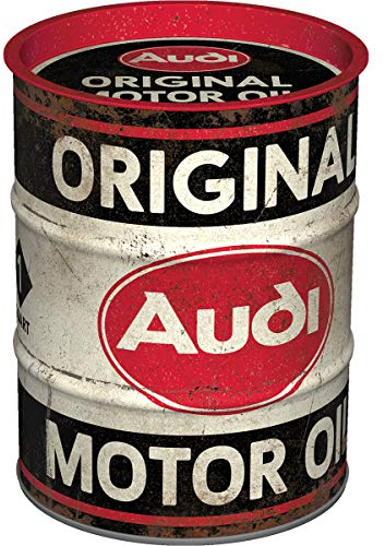Nostalgic-Art Salvadanai retrò, 600 ml, Audi – Original Motor Oil – Idee regalo per amanti Audi, Official License Product (OLP), salvadanaio in metallo, design vintage
