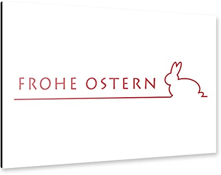 artboxONE Alu-Print 150x100 cm Frohe Ostern, minimal Design von Künstler sommersbilder