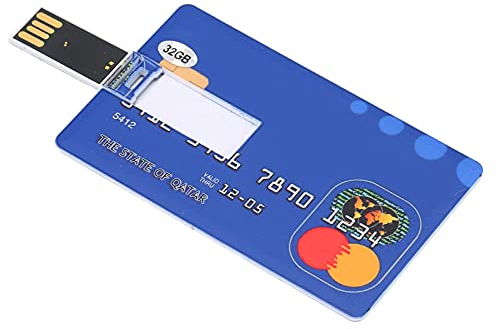 Yunseity Unidad Flash USB, Forma De Tarjeta Bancaria De Crédito De 32G Unidad Flash Memory Stick U Disk Thumb Gift, para Copia De Seguridad De Datos, Transferencia De Archivos