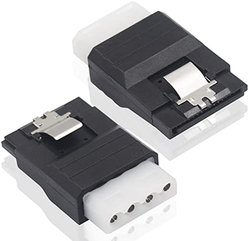 Duttek SATA auf Molex Adapter, 4Pin Molex auf Sata Netzadapter, Molex IDE 4Pin Buchse auf SATA 15Pin Buchse Adapter Konverter Anschluss zum Verriegeln von SATA-Stromkabeln, 2 Packungen