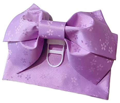 RAINDEWLL Kimono Obi Belt Traditional Pre Tied Bow Japanese Yukata Belt for Kimono Halloween (purple)