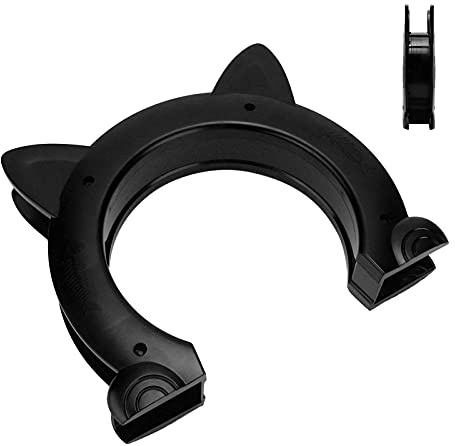 Chatière Intérieure en Plastique Forme Tête de Chat, Porte de Passage pour Chat sans Rabat, Ouverture Ronde Design Ludique, Idéale pour Porte Intérieure, Placard ou Cloison, Inst