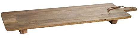 Planche à découper en Bois exotique veiné, Taille rectangulaire XXL et pieds, Longueur 100 cm
