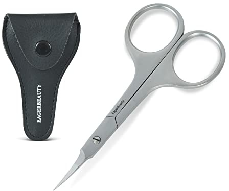 EAGERBEAUTY Multipurpose Premium Manicure Scissors Professional Grade Stainless Steel Cuticle Pedicure Beauty Grooming Scissors for Nail, Eyebrow, Eyelash, Dry Skin Cuticle small scissors (C)