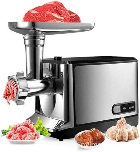 Samnuerly Picadora de Carne eléctrica de Alta Resistencia y embutidora de Salchichas Picadora de Carne de Acero Inoxidable Control fácil con un botón