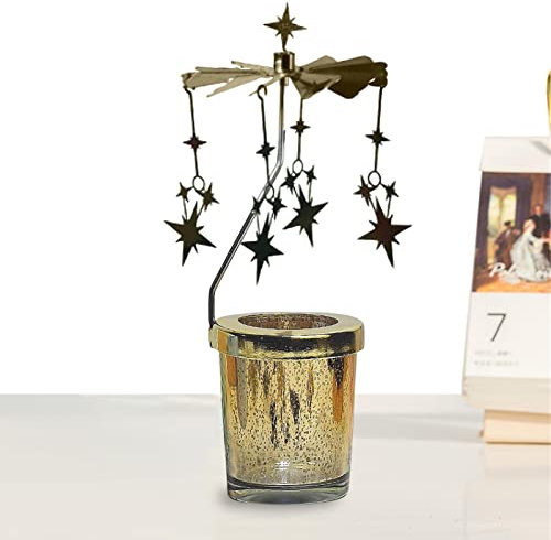 Rotating Candle Holder | Elegant Rotary Tea Light Holder Rotating Candlestick | Romantic Revolving Lantern Candle Windmill Table Decor for Candlelight Dinners, Christmas, Banquets, Parties Keloc
